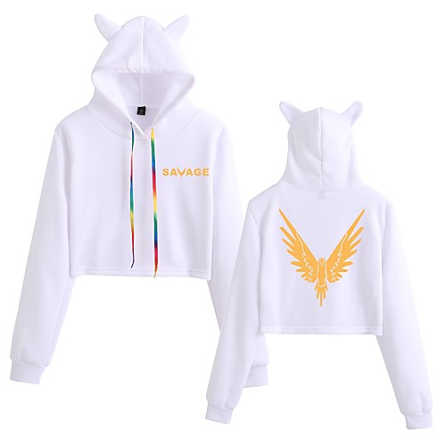 

Inspired by Cosplay Logan Paul Crop Top Hoodie Polyester / Cotton Blend Graphic Prints Printing Cat Ear Crop Top For Women's / Men's