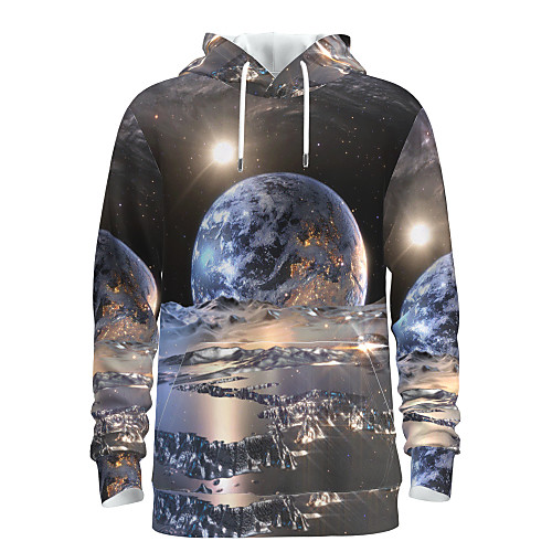 

Men's Pullover Hoodie Sweatshirt Universe Graphic 3D Front Pocket Hooded Daily 3D Print 3D Print Casual Hoodies Sweatshirts Long Sleeve Khaki
