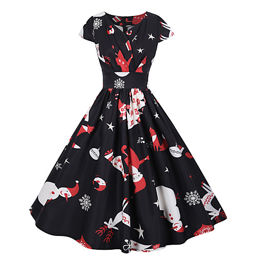 

Santa Claus Party Costume Women's Adults' Leisure Christmas Christmas Polyester Dress