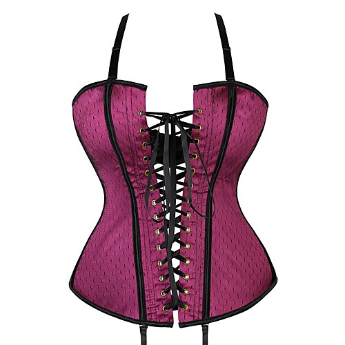 

Corset Women's Normal Polyester / Cotton Blend Polka Dot Shapewear Overbust Corset Buckle Purple S
