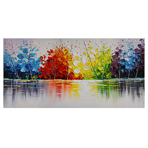 

Oil Painting Hand Painted Horizontal Panoramic Abstract Landscape Modern Rolled Canvas (No Frame)