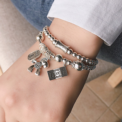 

Women's Men's Bead Bracelet Beads Fashion Horse Vintage Theme Asian Dangling Vintage Punk Trendy Alloy Bracelet Jewelry Silver For Halloween Party Evening Sport Prom Date