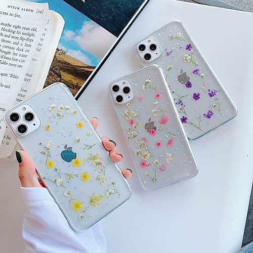 

Phone Case For Apple Back Cover iPhone 12 Pro Max 11 SE 2020 X XR XS Max 8 7 Pattern Glitter Shine Flower / Floral Glitter Shine TPU