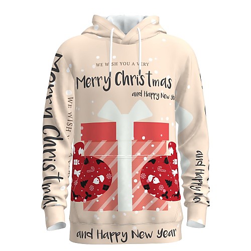 

Men's Pullover Hoodie Sweatshirt Graphic 3D Letter Hooded Christmas Daily 3D Print 3D Print Christmas Hoodies Sweatshirts Long Sleeve Blushing Pink