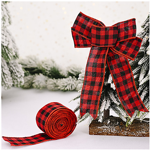 

Christmas Decorations 2 Meters Lattice Ribbon Lattice Tie Tree Decoration