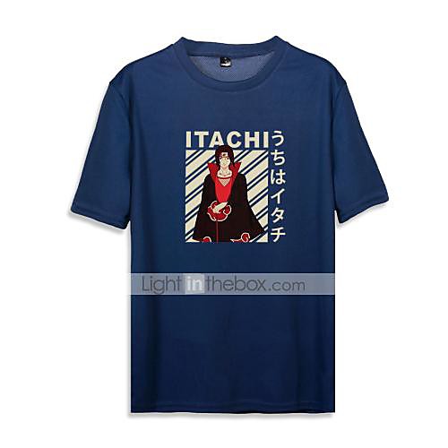 

Inspired by Naruto Cosplay Akatsuki Uchiha Itachi T-shirt Anime Pure Cotton Print Printing Harajuku Graphic T-shirt For Women's / Men's