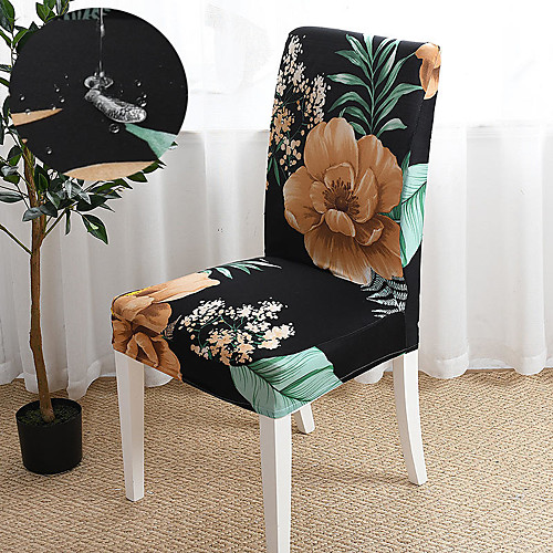 

Floral and Leaves Print Super Soft water repellent Chair Cover Stretch Removable Washable Dining Room Chair Protector Slipcovers Home Decor Dining Room Seat Cover
