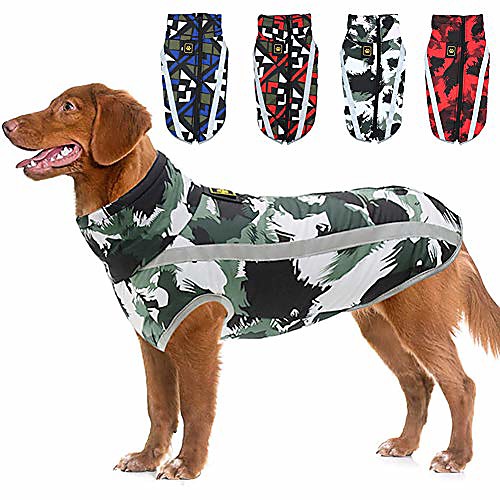 

warm dog winter coat jacket,waterproof reflective dog coat dog clothes,outdoor sports pet vest apparel, windproof dog puppy snowsuit for small medium & large dogs,black,6xl