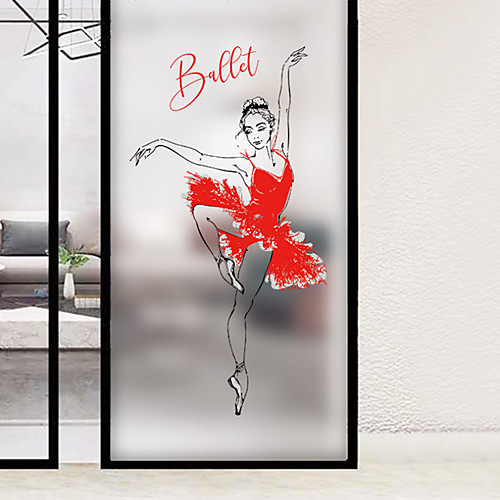 

Frosted Privacy Ballet Girl Pattern Window Film Home Bedroom Bathroom Glass Window Film Stickers Self Adhesive Sticker