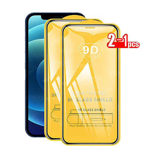 

2PCS 9D Full Cover Tempered Glass For iPhone 12 11 Pro Max 12 Mini Protective Films For iPhone 12 11 X XS MAX XR SE 2020 8 7 6 Plus 5 se Full Cover Screen Protector Tempered Glass