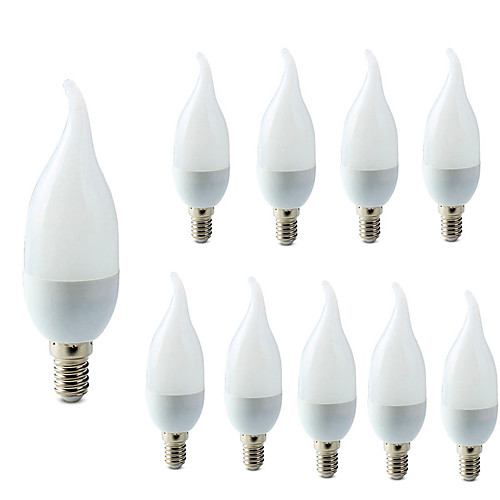 

10pcs E14 LED Candle Bulb Led Light Chandelier Lamp Candle Bulbs 3W Lamps Decoration Light Warm Cool White Energy Saving