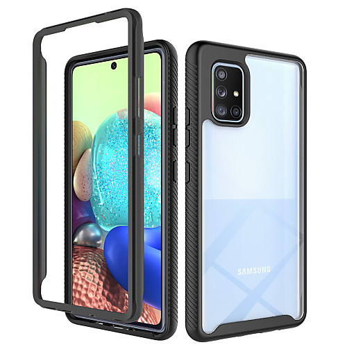 

Phone Case For Samsung Galaxy Back Cover A71 5G A51 5G A21s Shockproof Translucent Armor Geometric Pattern Armor TPU PC