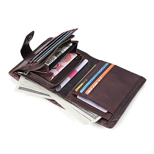 

Travel Wallet Document Organizer Card Holder Anti-theft RFID Blocking Everyday Use Security Genuine Leather Classic Vintage Gift For Women's Men's 11.59.52.5 cm