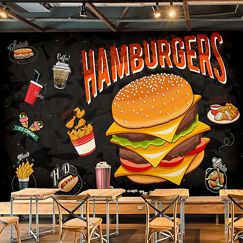 

Mural Wallpaper Wall Sticker Covering Print Peel and Stick Removable Hamberger Graffiti Canvas Home Décor