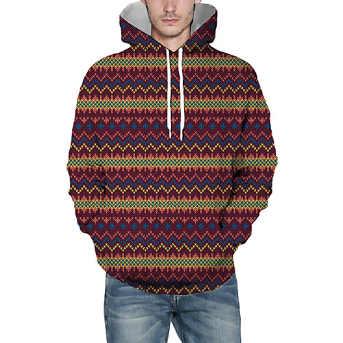 

Men's Pullover Hoodie Sweatshirt Lines / Waves Graphic 3D Hooded Christmas Daily 3D Print Christmas Hoodies Sweatshirts Long Sleeve Yellow