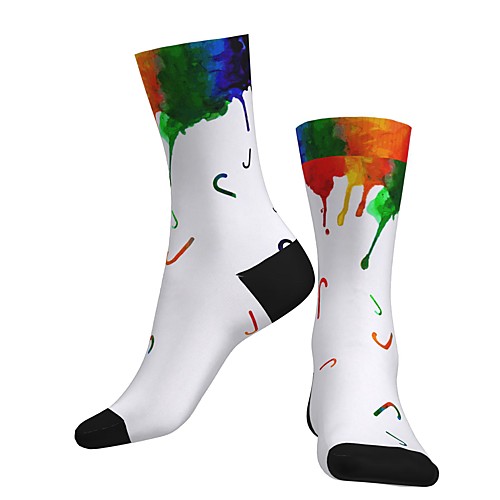 

Crew Socks Compression Socks Calf Socks Athletic Sports Socks Cycling Socks Women's Men's Bike / Cycling Breathable Soft Comfortable 1 Pair Graphic Christmas Santa Claus Cotton White S M L / Stretchy