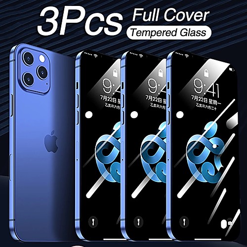 

3PCS Tempered Glass For iPhone 12 11 Pro Max 12 Mini Protective Films For iPhone 12 11 X XS MAX XR SE 2020 8 7 6 Plus 5 se Full Cover Screen Protector Tempered Glass