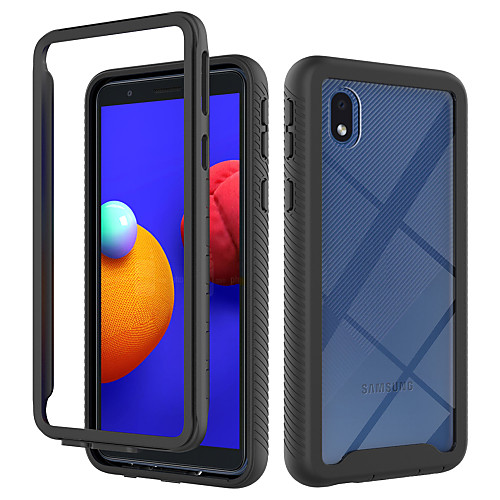 

Phone Case For Samsung Galaxy Back Cover A10 Galaxy A20e Galaxy A01 Core Shockproof Translucent Armor Geometric Pattern Armor TPU PC
