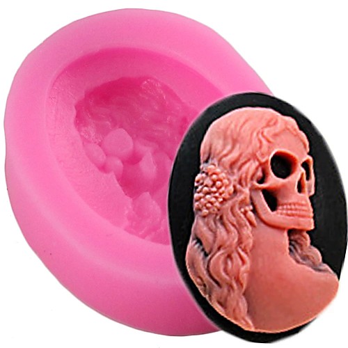 

Halloween Party Baking Tools Silicone Rubber Mold Fondant Chocolate Mold Hairy Skull