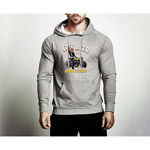 

Men's Pullover Hoodie Sweatshirt Skull Hooded Basic Hoodies Sweatshirts Long Sleeve Loose Wine Light gray Black