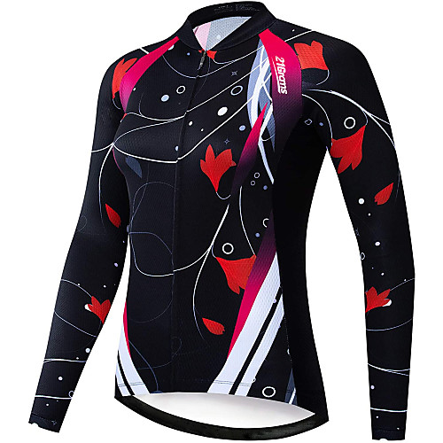 

21Grams Women's Long Sleeve Cycling Jersey Winter Fleece Polyester Black Bike Jersey Top Mountain Bike MTB Road Bike Cycling Thermal Warm UV Resistant Fleece Lining Sports Clothing Apparel / Stretchy