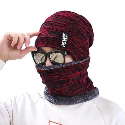 Men's Hiking Cap Ski Hat Beanie Hat 2 PCS Winter Outdoor Windproof Warm Soft Thick Neck Gaiter Neck Tube Skull Cap Beanie Patchwork Woolen Cloth Black Red Grey for Fishing Climbing Running
Men's Hiking Cap Ski Hat Beanie Hat 2 PCS Winter Outdoor Windproof Warm Soft Thick Neck Gaiter Neck Tube Skull Cap Beanie Patchwork Woolen Cloth Black Red Grey for Fishing Climbing Running