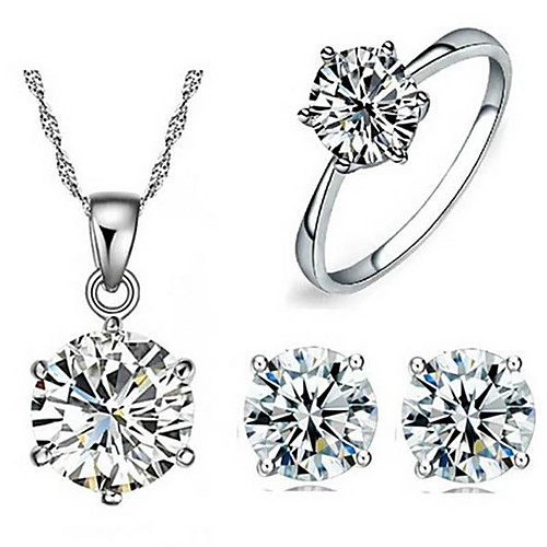 

Women's Jewelry Set Bridal Jewelry Sets Classic Precious Fashion Silver Plated Earrings Jewelry Silver For Christmas Wedding Halloween Party Evening Gift 1 set