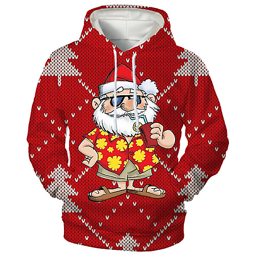

Men's Pullover Hoodie Sweatshirt Print Graphic 3D Hooded Christmas Daily 3D Print 3D Print Christmas Hoodies Sweatshirts Long Sleeve Red