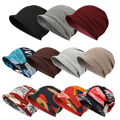 

Women's Men's Ski Hat Beanie Hat 1 PCS Winter Outdoor Portable Breathable Warm Soft Skull Cap Beanie Hat Solid Color Wool Nylon dark brown Dark Grey Red / White for Fishing Climbing Beach