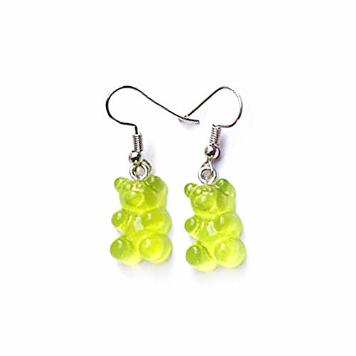 

tiande creative food fruit acrylic big drop dangle stud earrings for women girls -green