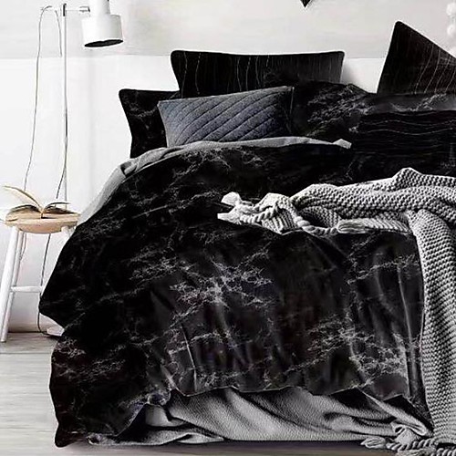 

Marble Print 3-Piece Duvet Cover Set Hotel Bedding Sets Comforter Cover with Soft Lightweight Microfiber ,Full/Queen/King(Include 1 Duvet Cover and 1or 2 Pillowcases)