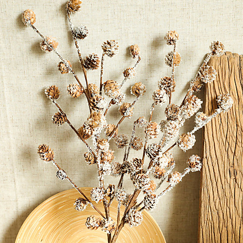 

Artificial Plants Pine Ball Branch Natural Dried Plants Christmas Decorations Home Wedding Party Accessories 1 Bouquet 2567.5cm