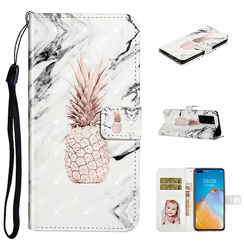

Phone Case For Huawei Full Body Case Leather HUAWEI P40 Pro Huawei P30 Lite P smart 2017 Shockproof with Stand Flip Butterfly Skull Animal PU Leather