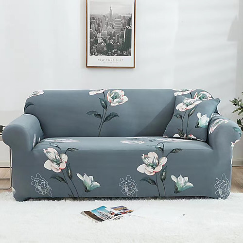 

Couch Cover Stretch Slipcover Furniture Protector Super Soft Floral Print Fabric Fit for Armchair/Loveseat/Three Seater/Four Seater/L shaped sofa(1 Free Cushion Cover)
