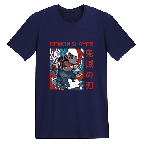 

Inspired by Demon Slayer Kamado Tanjirou T-shirt Anime Polyester / Cotton Blend Graphic Prints Printing Harajuku Graphic T-shirt For Women's / Men's