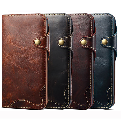 

Case For iPhone 12 / iPhone 12 Pro Max / iPhone 12 Pro / iPhone 11 / iPhone 11 Pro Max / iPhone XR / iPhone XS Max Card Holder Shockproof Flip Full Body Cases Solid Colored Genuine Leather