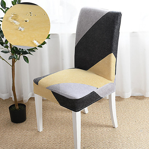 

Black and Yellow Grid Print Super Soft water repellent Chair Cover Stretch Removable Washable Dining Room Chair Protector Slipcovers Home Decor Dining Room Seat Cover