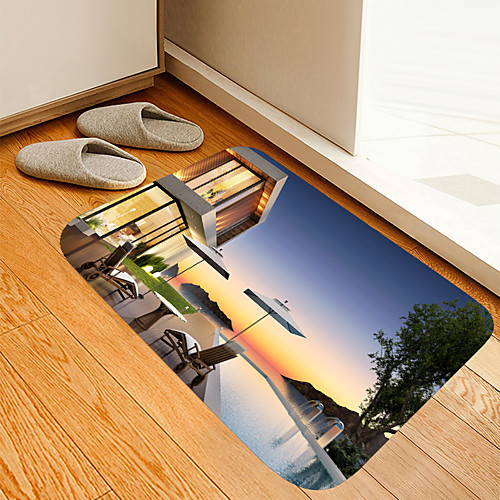 

Beach House Digital Printing Floor Mat Modern Bath Mats Nonwoven Memory Foam Novelty Bathroom