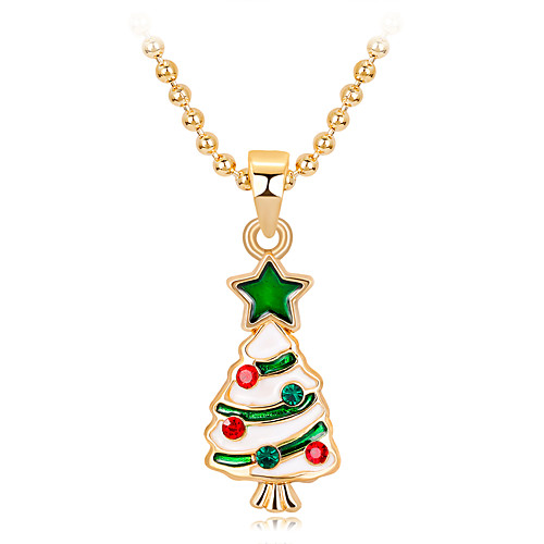 

Women's Girls' Charm Necklace Classic Precious Christmas Tree Fashion Gold Plated Chrome Rainbow 45 cm Necklace Jewelry 1pc For Christmas Halloween Party Evening Gift Festival