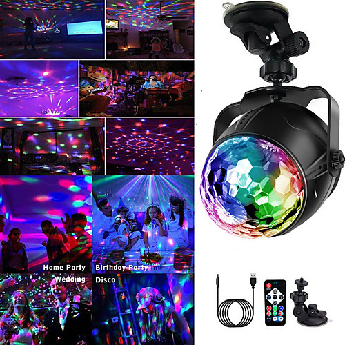 

5V USB Disco Light Ball Lighting Car Home Wedding Outdoor Party DJ Stage Light Projector with Remote Adjustable Base