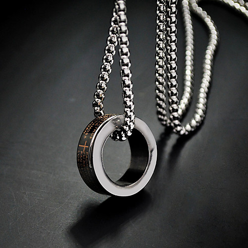 

Women's Men's Pendant Necklace Chain Necklace Drop Vertical / Gold bar Precious Lucky Blessed Faith Unique Design Fashion Punk Trendy Titanium Steel Silver 70 cm Necklace Jewelry 1pc For Street Sport