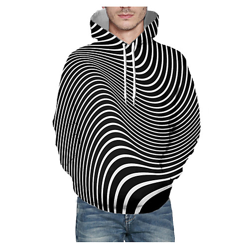 

Men's Pullover Hoodie Sweatshirt Graphic Abstract 3D Front Pocket Hooded Daily 3D Print 3D Print Casual Hoodies Sweatshirts Long Sleeve Black