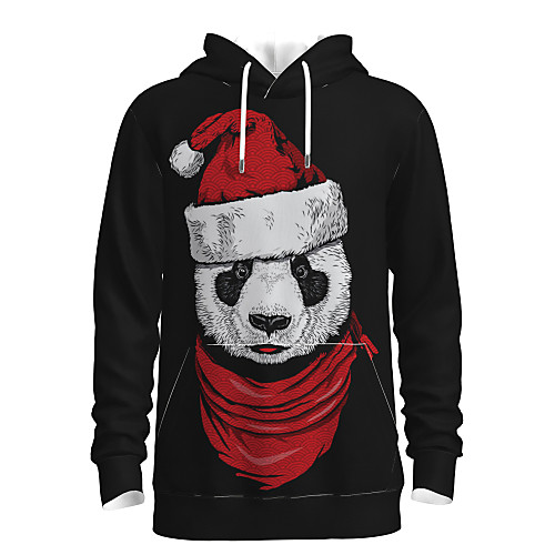 

Men's Pullover Hoodie Sweatshirt Animal Patterned Graphic 3D Hooded Christmas Daily 3D Print 3D Print Christmas Hoodies Sweatshirts Long Sleeve Black
