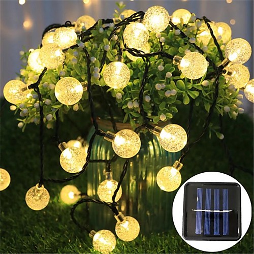 

Solar LED String Lights Outdoor Solar Lights Bubble Ball Shape Battery Box Lighting Warm Chain Christmas Party Festival Indoor Outdoor Garden Decorative Lights