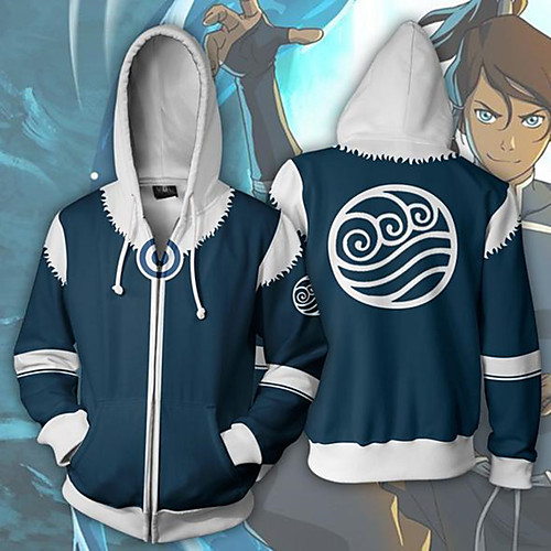 

Inspired by Avatar: The Last Airbender Katara Cosplay Costume Hoodie Terylene 3D Printing Hoodie For Women's / Men's