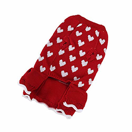 

sisave pet clothes,teddy puppy dog christmas snowflake autumn winter warm sweater (large, red #6)