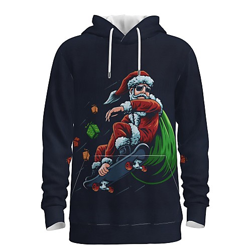

Men's Pullover Hoodie Sweatshirt Print Graphic 3D Hooded Christmas Daily 3D Print 3D Print Christmas Hoodies Sweatshirts Long Sleeve Navy Blue