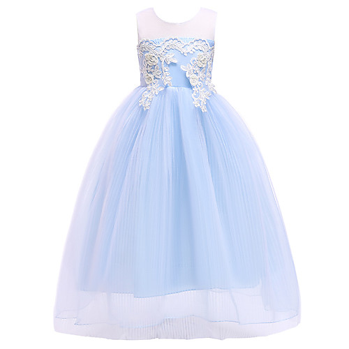 

Princess Dress Party Costume Flower Girl Dress Girls' Movie Cosplay Princess Light Purple Pink Light Blue Dress Children's Day Masquerade Polyester