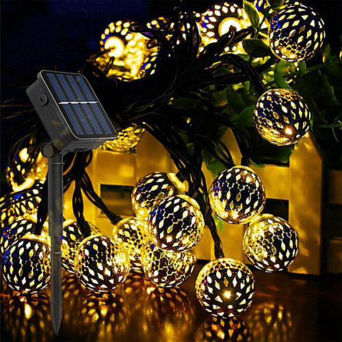 

Outdoor Solar String Light DIY Moroccan Ball Multicolor 30-100LED 8 Mode Waterproof Globe Fairy String Lights Solar Powered Orb Lantern Christmas Lighting for Outdoor Garden Patio Xmas Tree Party