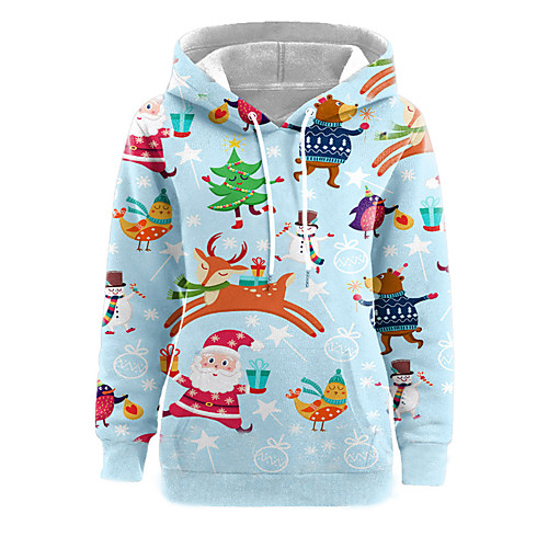 

Women's Men's Pullover Hoodie Sweatshirt Print Graphic Reindeer Hooded Christmas Daily Casual Christmas Hoodies Sweatshirts Long Sleeve Loose Blue Blushing Pink White